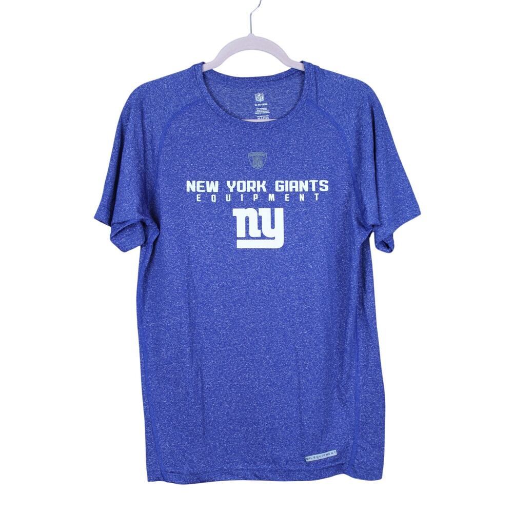 Youth NFL Blue White New York Giants Football Short Sleeve T-Shirt Size 18/20